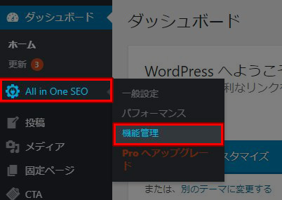 All in One SEO Pack　機能管理